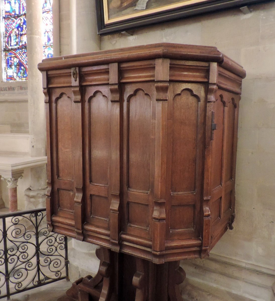 Late 19th Century Oak Church Chair-photo-2