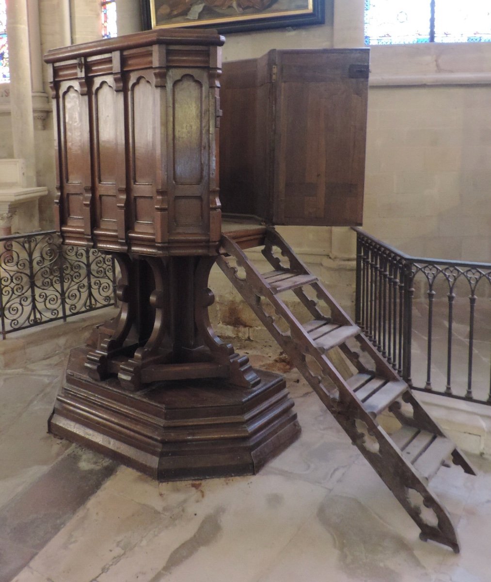 Late 19th Century Oak Church Chair-photo-3