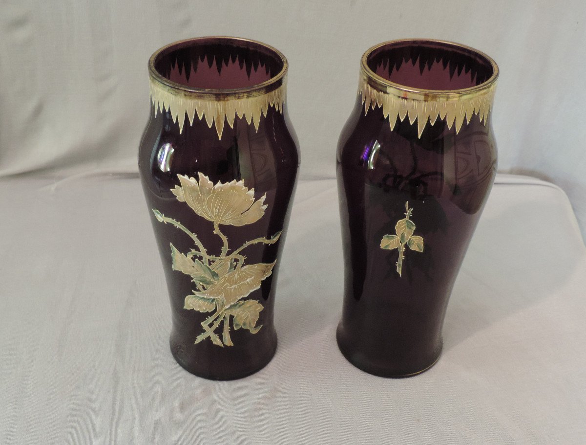 Paire De Grands Vases Art Nouveau-photo-3