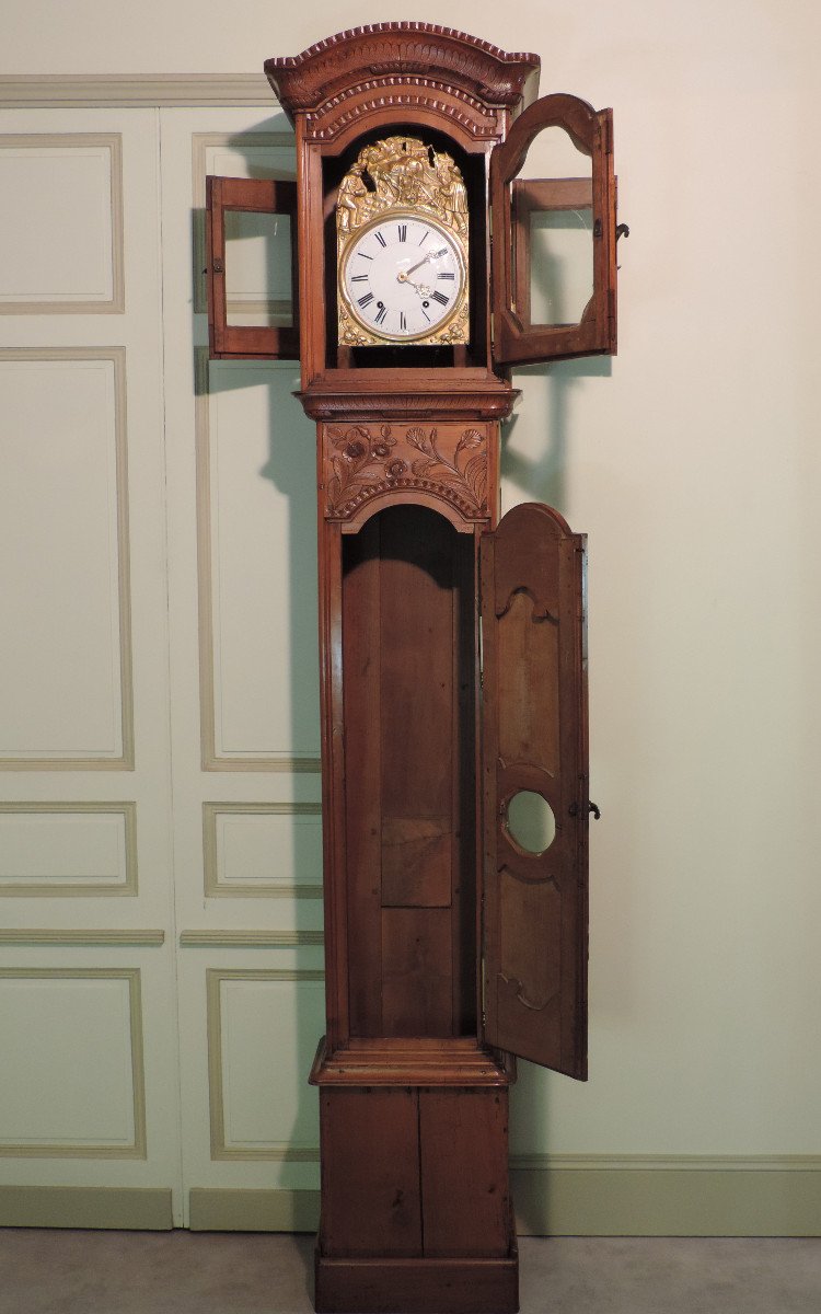 Horloge Normande En Merisier-photo-2