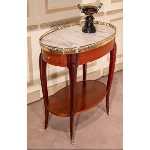 Petite Table Ovale De Style Louis XV En Acajou