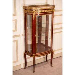 Curved Mahogany Display Case, Napoleon III