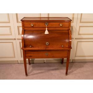 Directoire-style Cherrywood Cylinder-front Secretary Desk