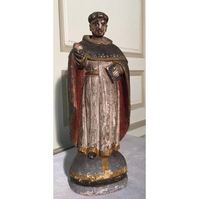 Religious Character Sculpture Polychrome Wood