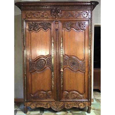 Armoire De Mariage Normande en chêne, 1ère moitié du 19ème siècle