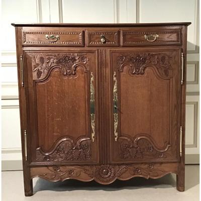 Buffet 3/4 Normand In Oak Said "convenient" 19th Century