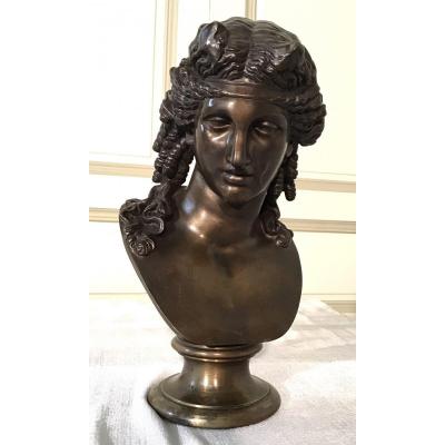 Buste D’ariane En Bronze, Epoque Fin 19ème.