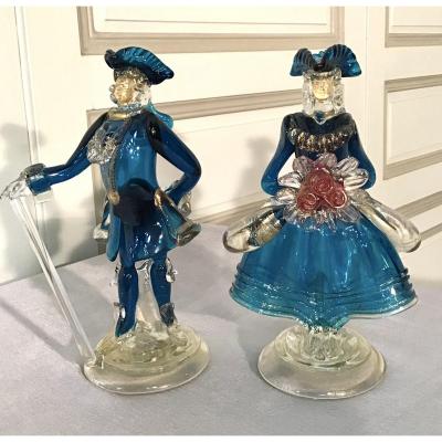 Danseurs En Verre De Murano Circa 1950-1960