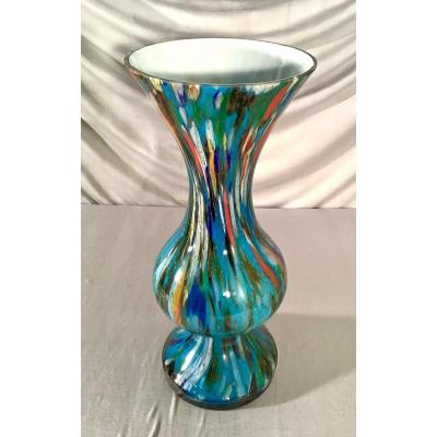 Grand Vase En Opaline De Florence, Circa 1960-1970