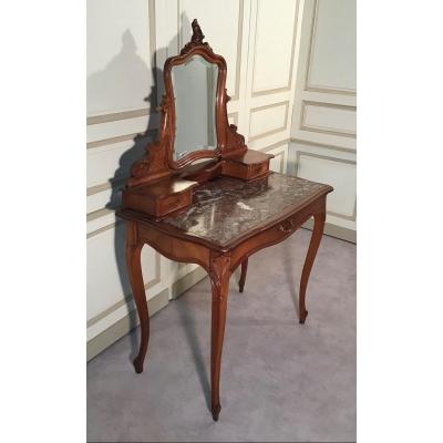 Walnut Dressing Table, Louis XV Style, Late 19th