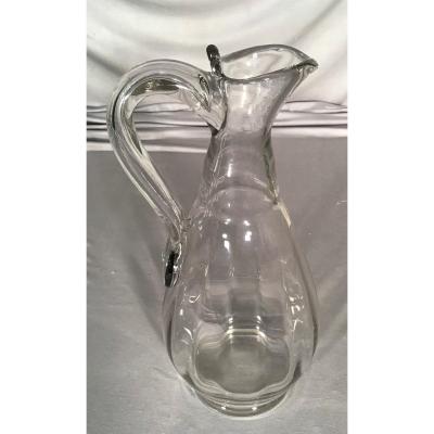 Glass Cider Pitcher, Norman Work 19th