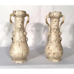 Pair Of Art Nouveau Vases