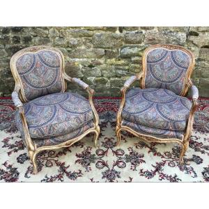 Pair Of Louis XV Style Cabriolet Armchairs