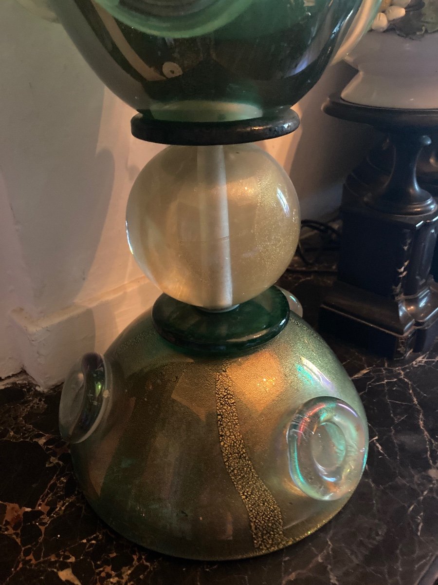 Pair Of Large Barovier And Toso Murano Lamps-photo-4