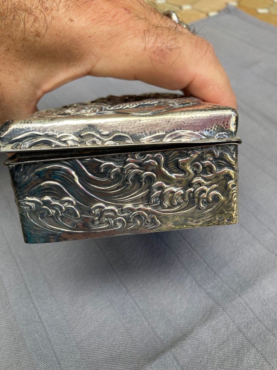 Coffret Argent Massif Chine 19ème-photo-5
