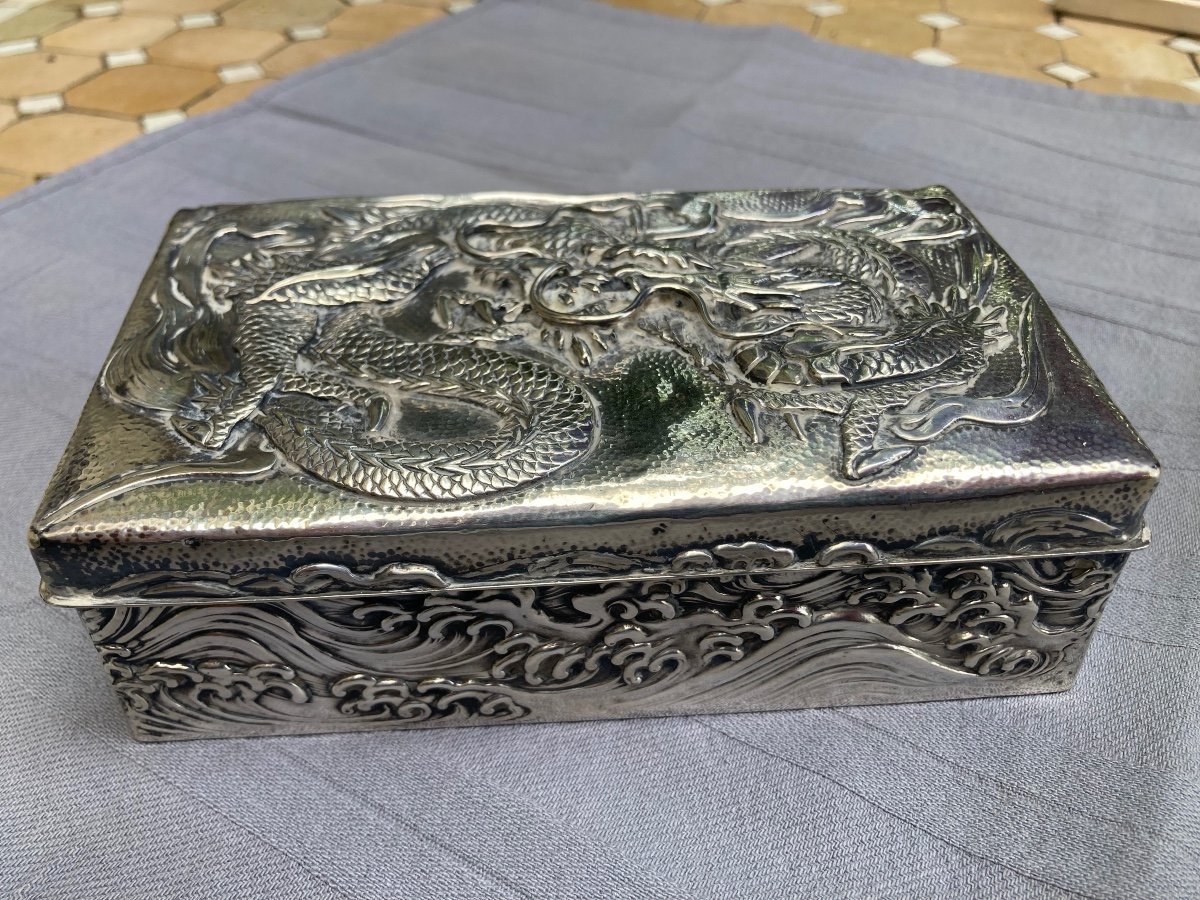 Coffret Argent Massif Chine 19ème-photo-7