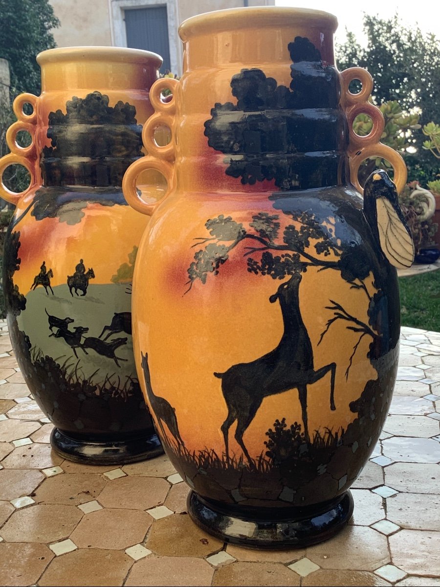 Pair Of Large Ceramic Vases Saint Jean Du Désert Marseille-photo-3