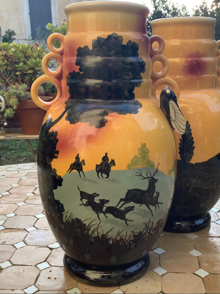 Pair Of Large Ceramic Vases Saint Jean Du Désert Marseille-photo-4