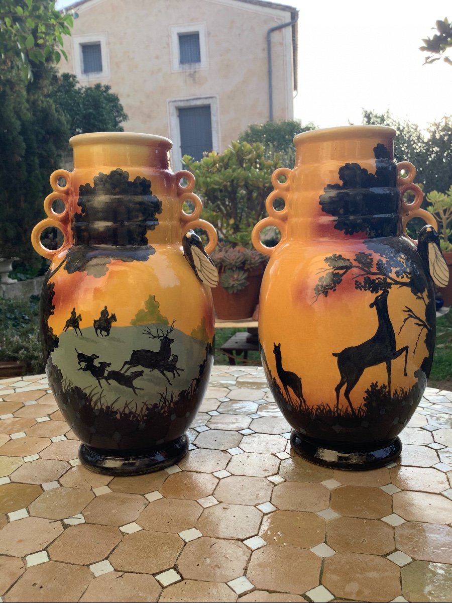 Pair Of Large Ceramic Vases Saint Jean Du Désert Marseille