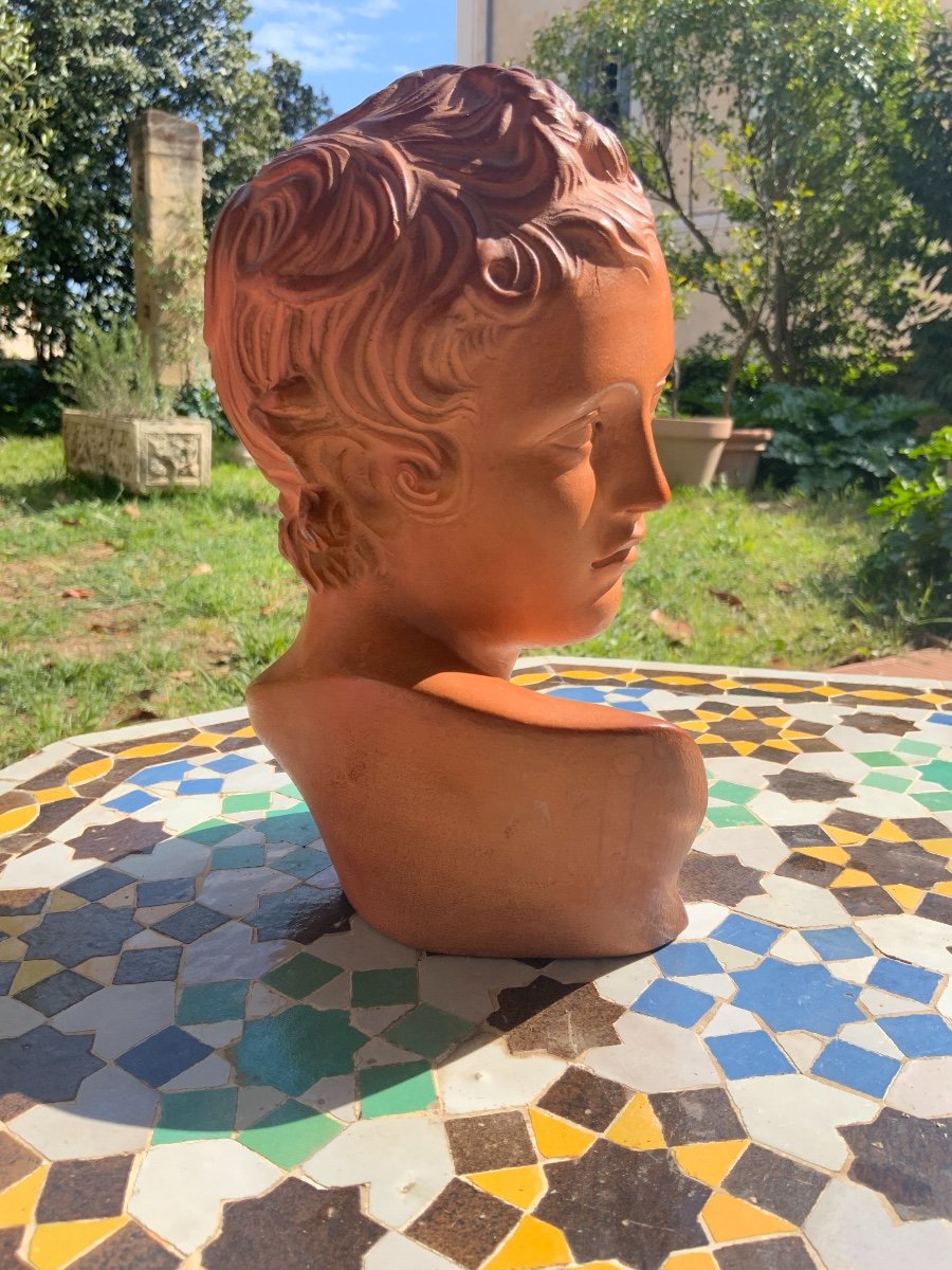 Terracotta Bust Early Twentieth-photo-3