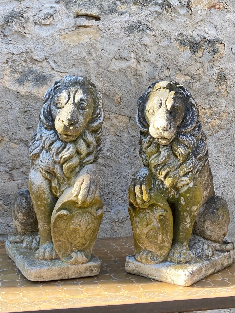 Pair Of Stone Lions-photo-3