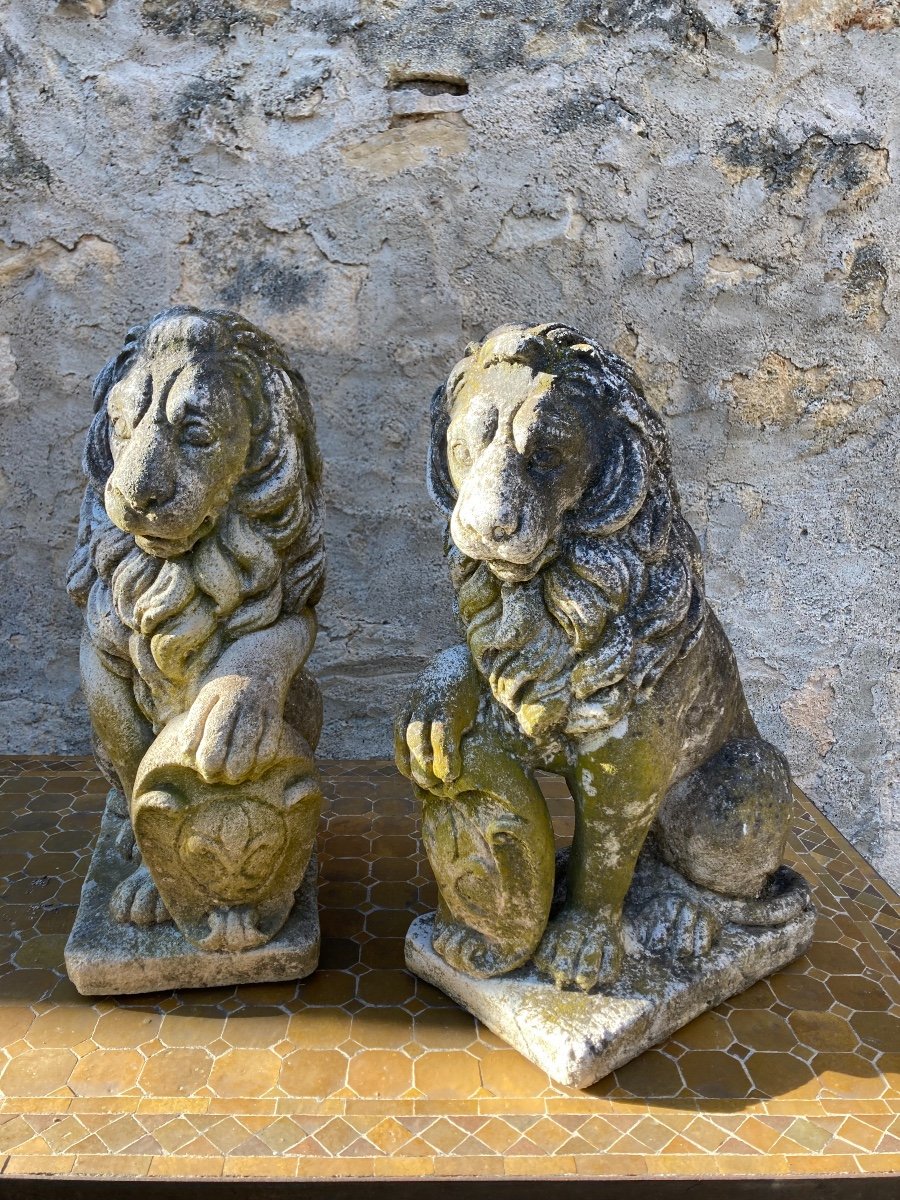 Pair Of Stone Lions-photo-3