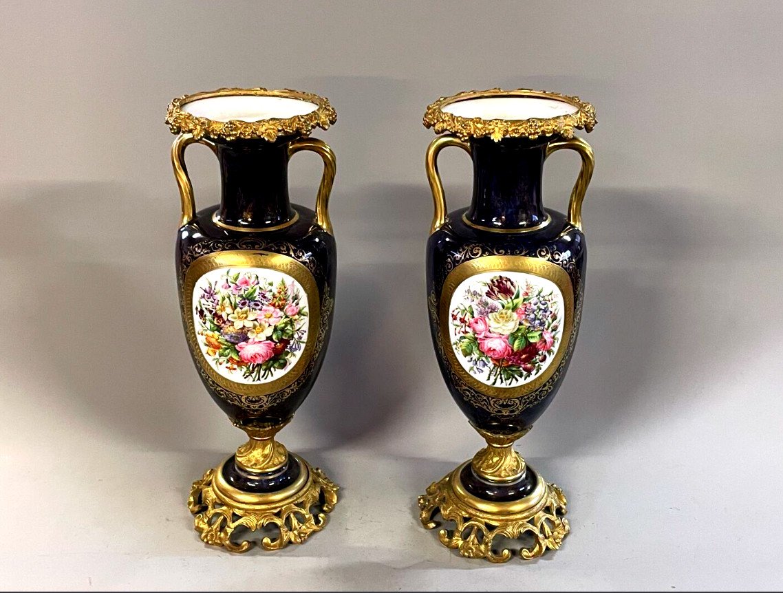 Important Sèvres Vases, Gilt Bronze Mount-photo-4