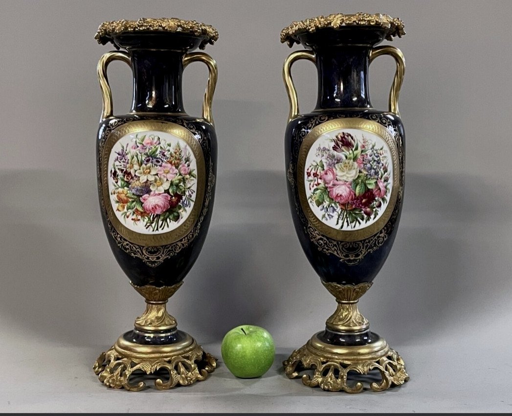 Important Sèvres Vases, Gilt Bronze Mount
