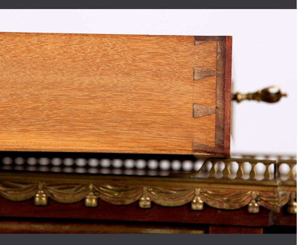 Louis XVI Cylinder Desk, Bonheur Du Jour In Mahogany-photo-4