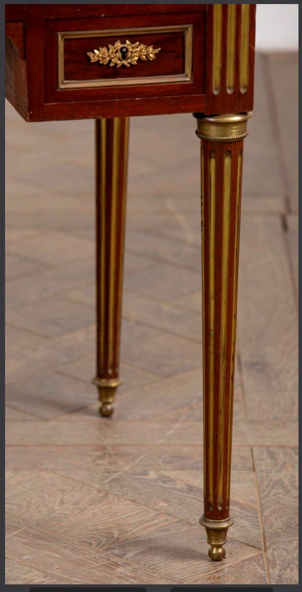 Louis XVI Cylinder Desk, Bonheur Du Jour In Mahogany-photo-2