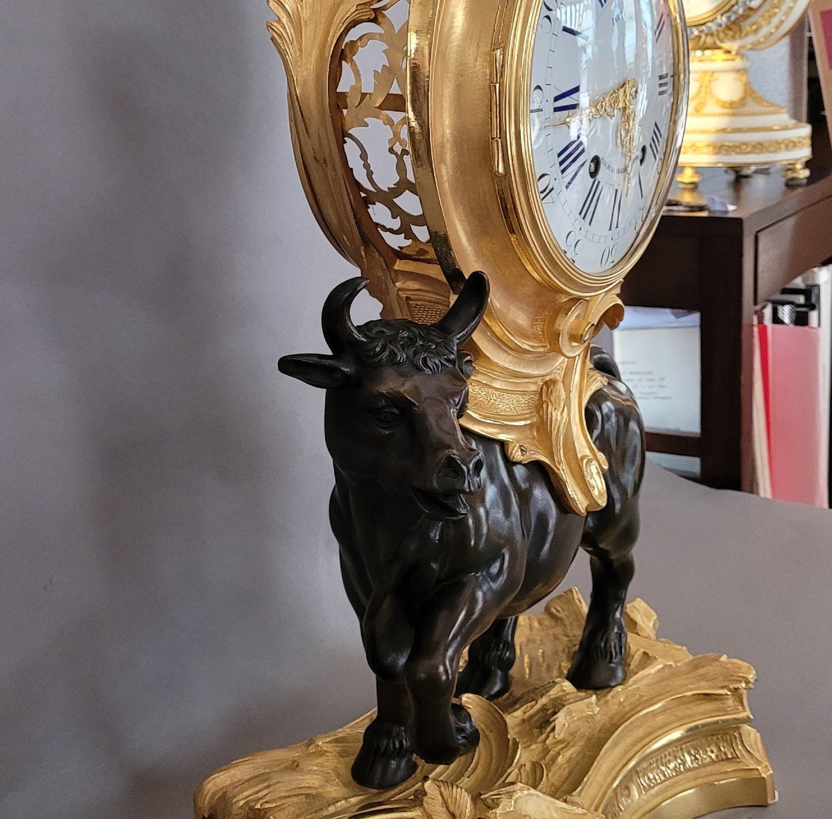 Pendule Louis XV "au Taureau" Ou "l'enlevement d'Europe"-photo-5