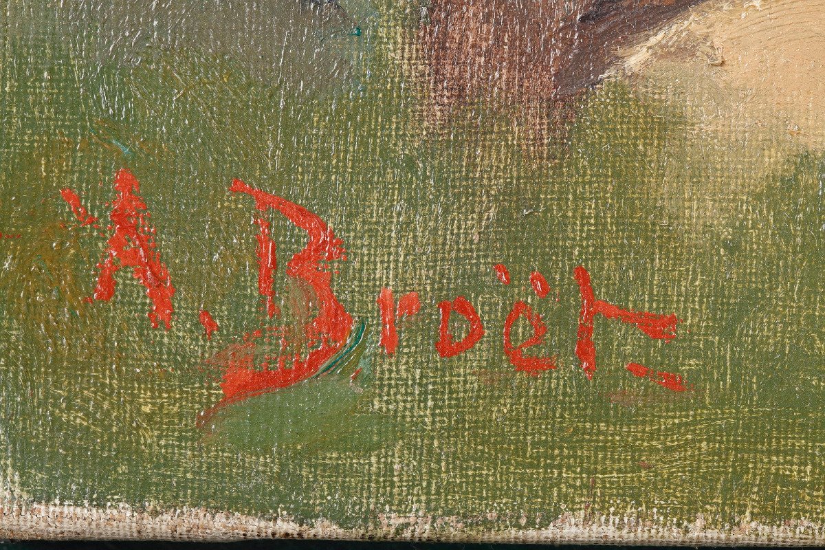 Le Pont Neuf à Paris. Importante H/toile Signée: Broët-photo-5