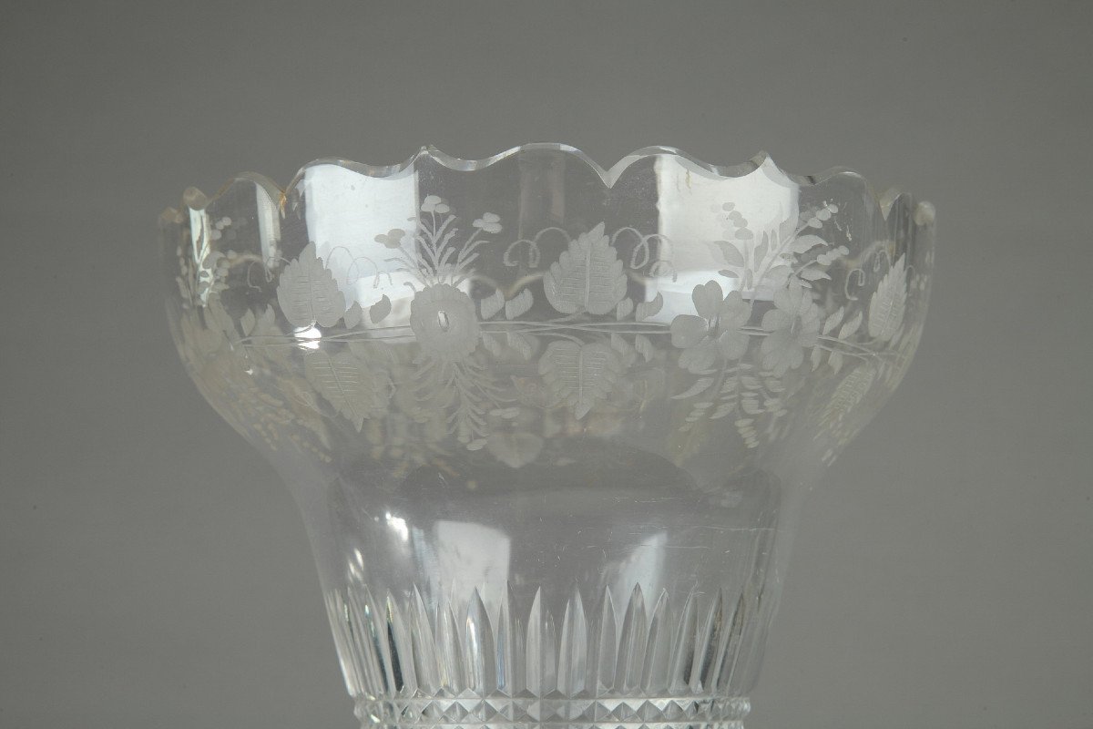 Centre De Table, Bronze Doré Et Cristal Taillé-photo-3
