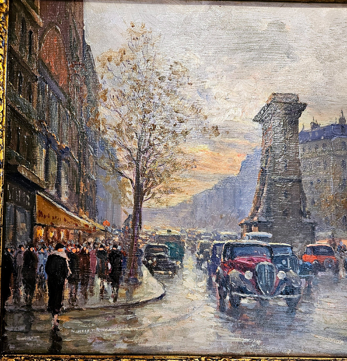 Tableau Huile Sur Bois,vues De Paris,  Henry Malfroy;   La Porte St Denis.-photo-3