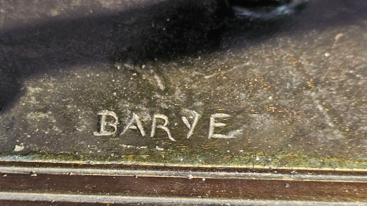 Animal Bronze By Barye (1796 - 1875): Walking Tiger-photo-4