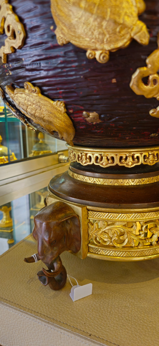 Magnificent Potpourri Censer Patined And Gilt Bronze - Vietnam, Late 19th/early 20th Century -photo-3