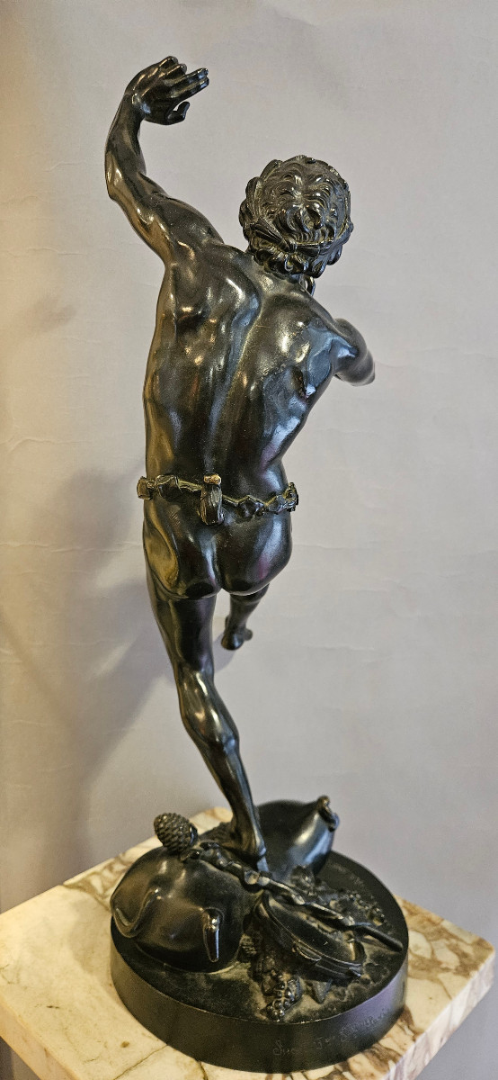 grand Bronze: FAUNE DANSANT signé LEQUESNE, fonte SUSSE Frères-photo-3
