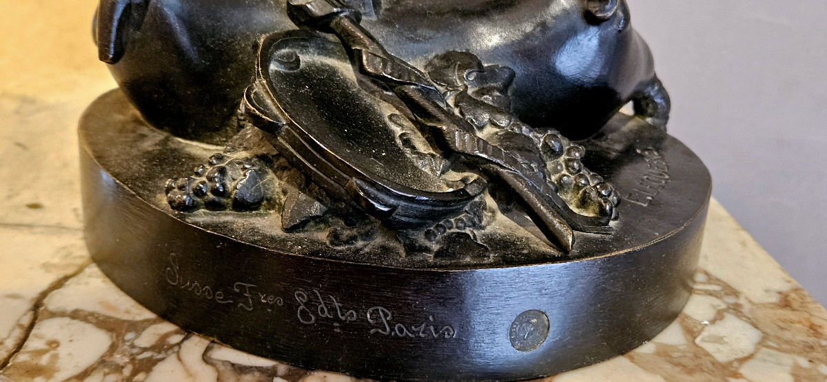 grand Bronze: FAUNE DANSANT signé LEQUESNE, fonte SUSSE Frères-photo-4