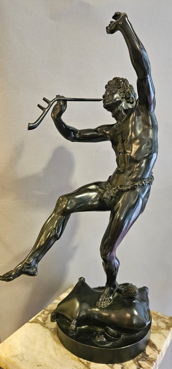 grand Bronze: FAUNE DANSANT signé LEQUESNE, fonte SUSSE Frères-photo-2