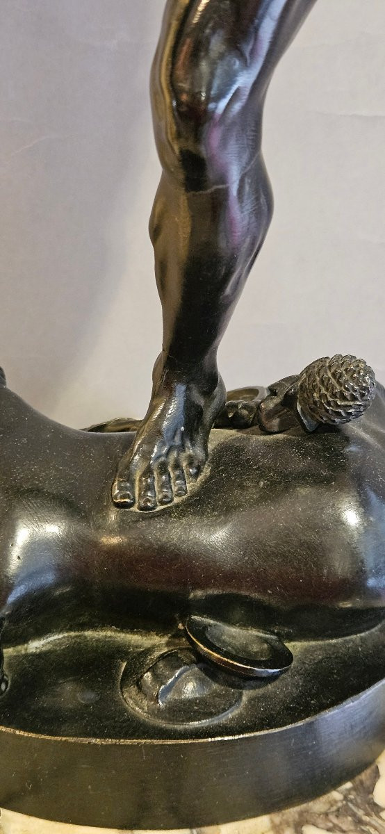 grand Bronze: FAUNE DANSANT signé LEQUESNE, fonte SUSSE Frères-photo-3