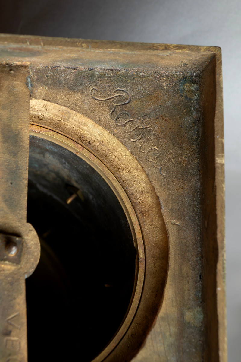 Paire de candélabres en bronze doré et patiné-Signés RABIAT- Epoque Empire-photo-2