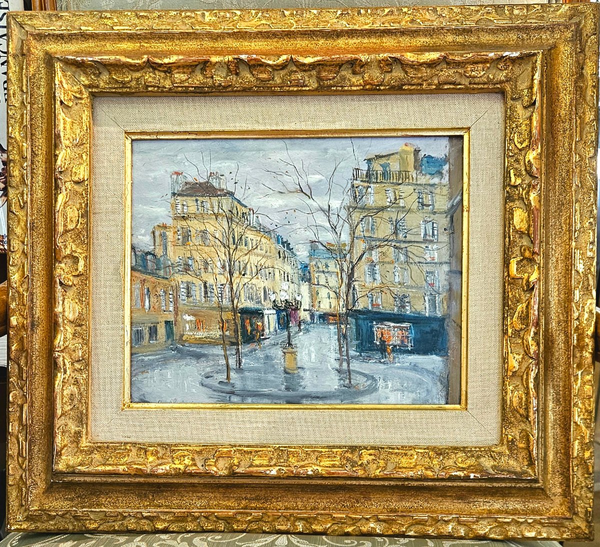 Serge Belloni: Furstenberg Square In Paris, Oil Painting