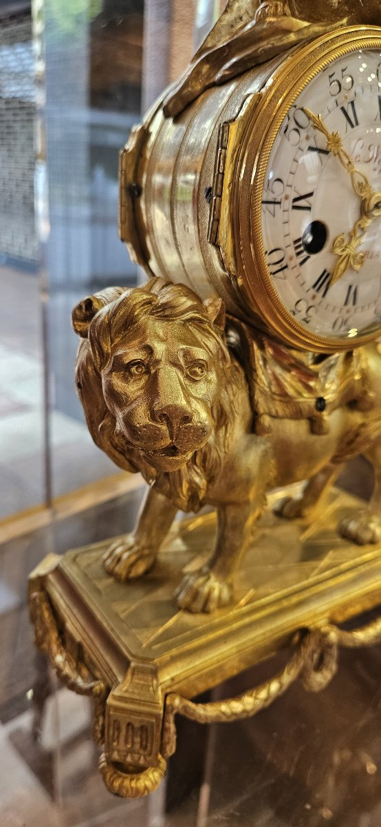 pendule au lion Louis XVI-photo-2