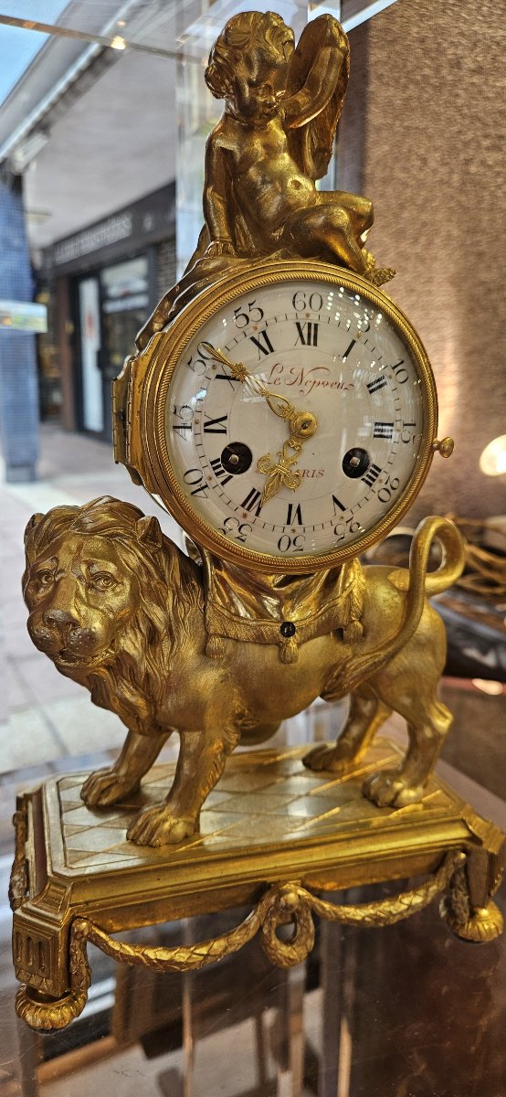 pendule au lion Louis XVI-photo-2