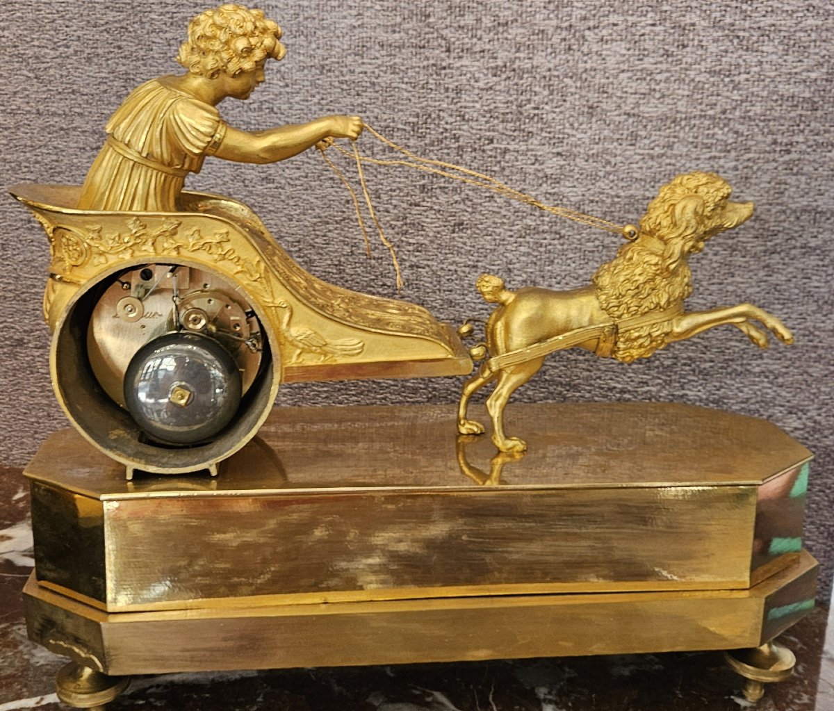 Empire Skeleton Clock: "the Chariot Of Loyalty," A Ravrio Model-photo-3