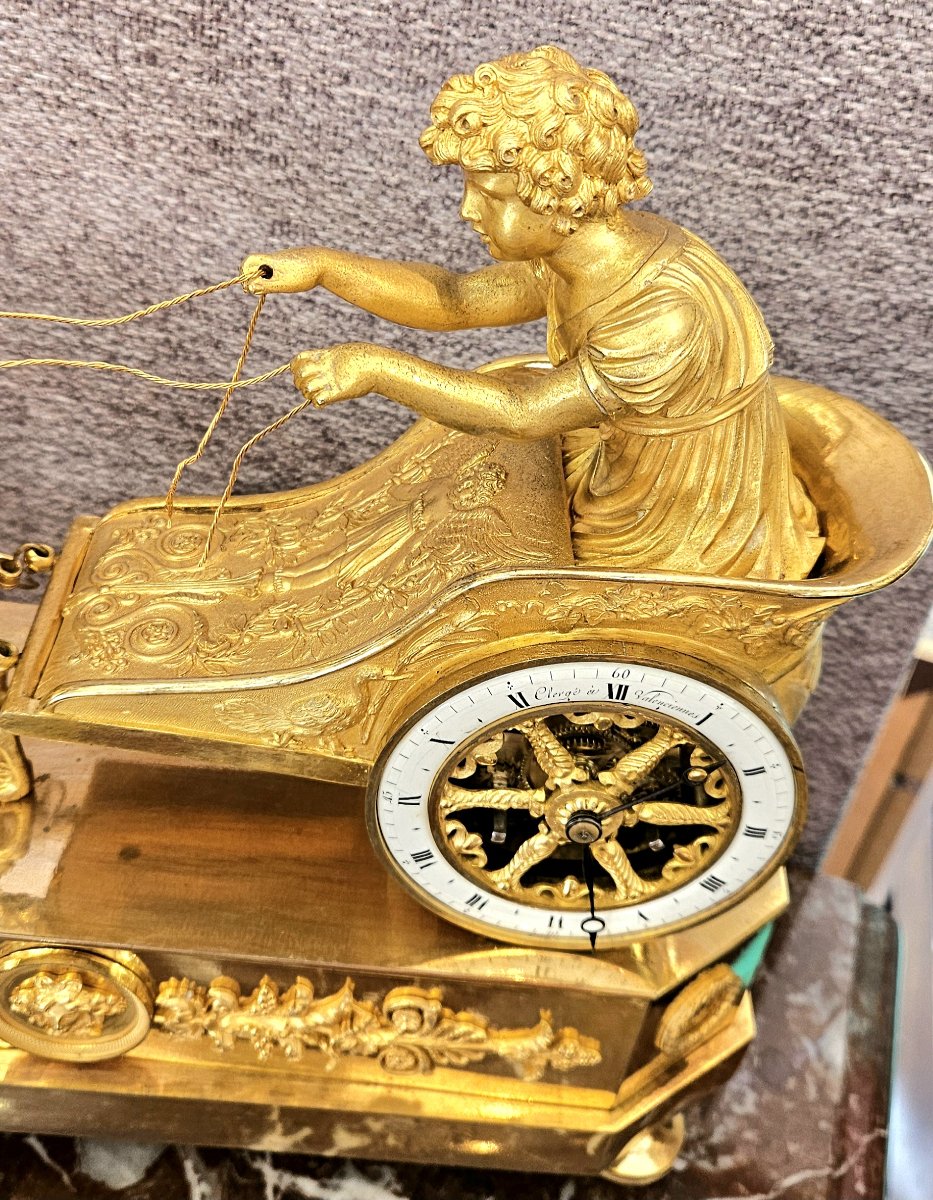 Empire Skeleton Clock: "the Chariot Of Loyalty," A Ravrio Model-photo-4