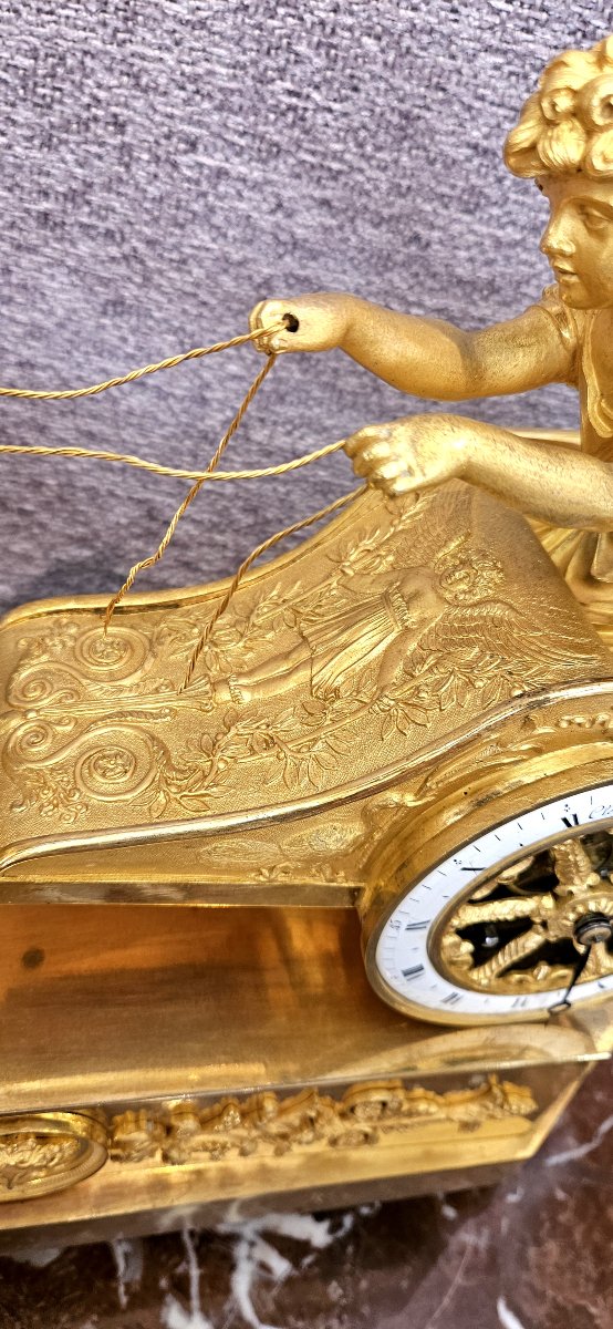 Empire Skeleton Clock: "the Chariot Of Loyalty," A Ravrio Model-photo-2