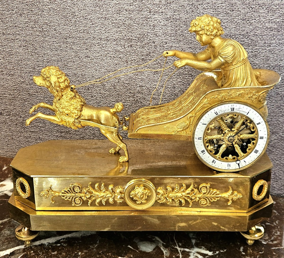 Empire Skeleton Clock: "the Chariot Of Loyalty," A Ravrio Model