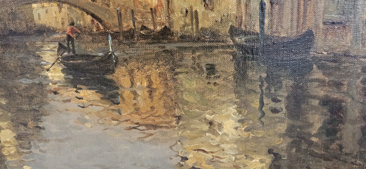 Large Painting Of Venice Signed By Bouvard-photo-1