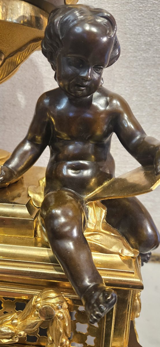Large Gilded And Patinated Bronze Clock—an Osmond Model—signed Raingo And Picard—paris-photo-3